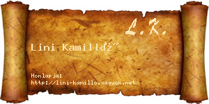 Lini Kamilló névjegykártya
